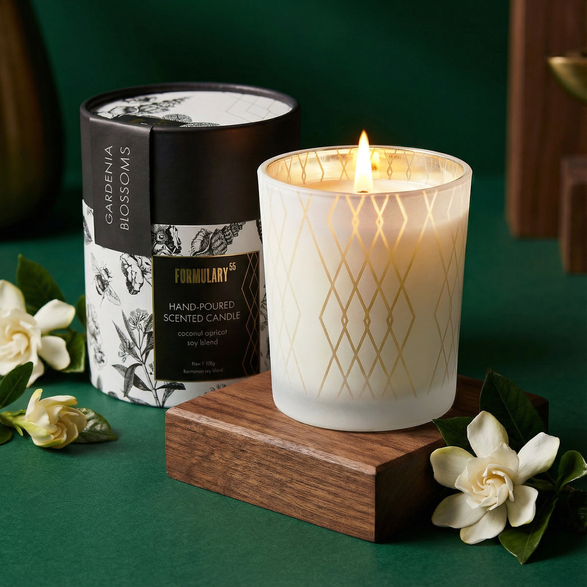 Gardenia Blossoms Glow Candle