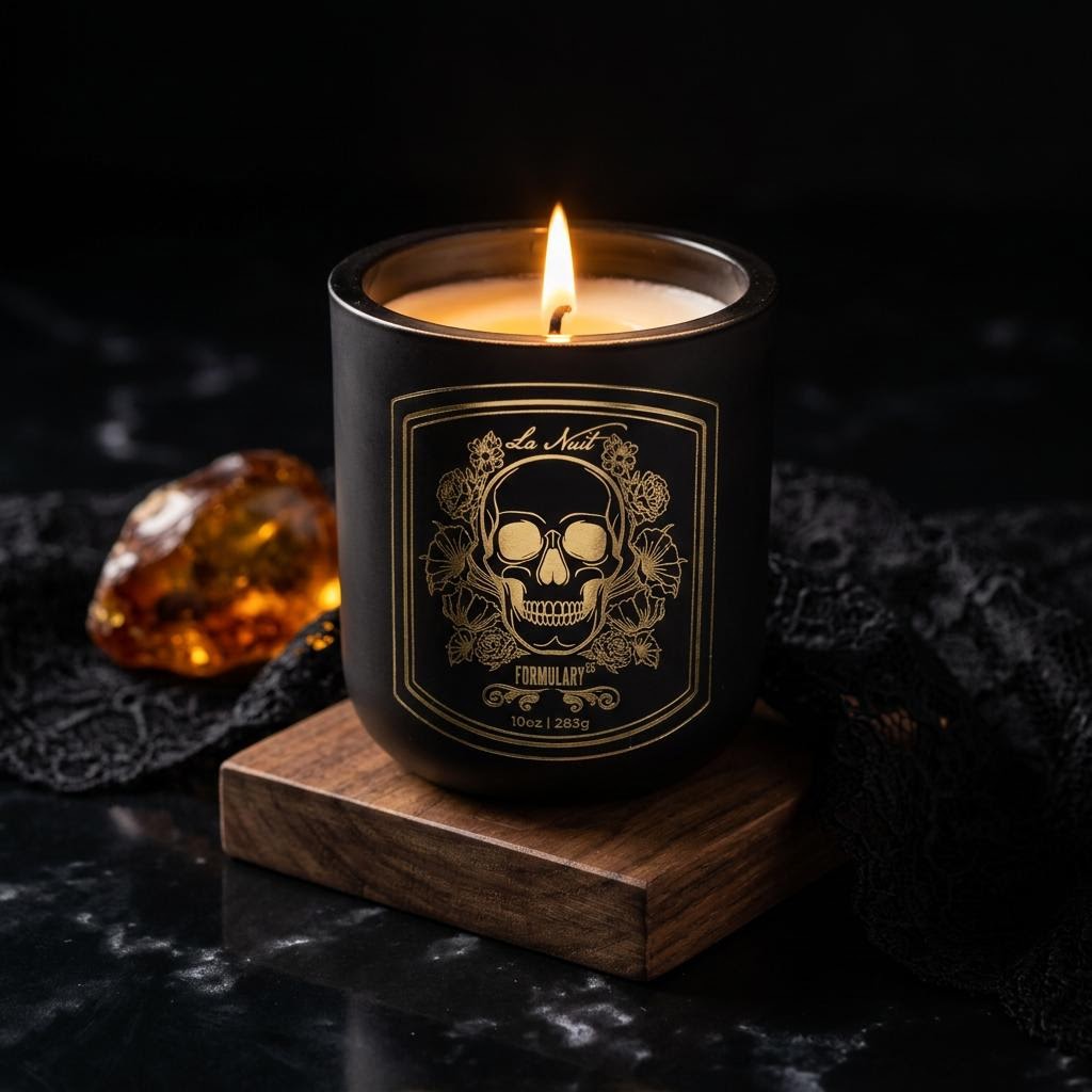 La Nuit Gold Skull - Halloween Candle