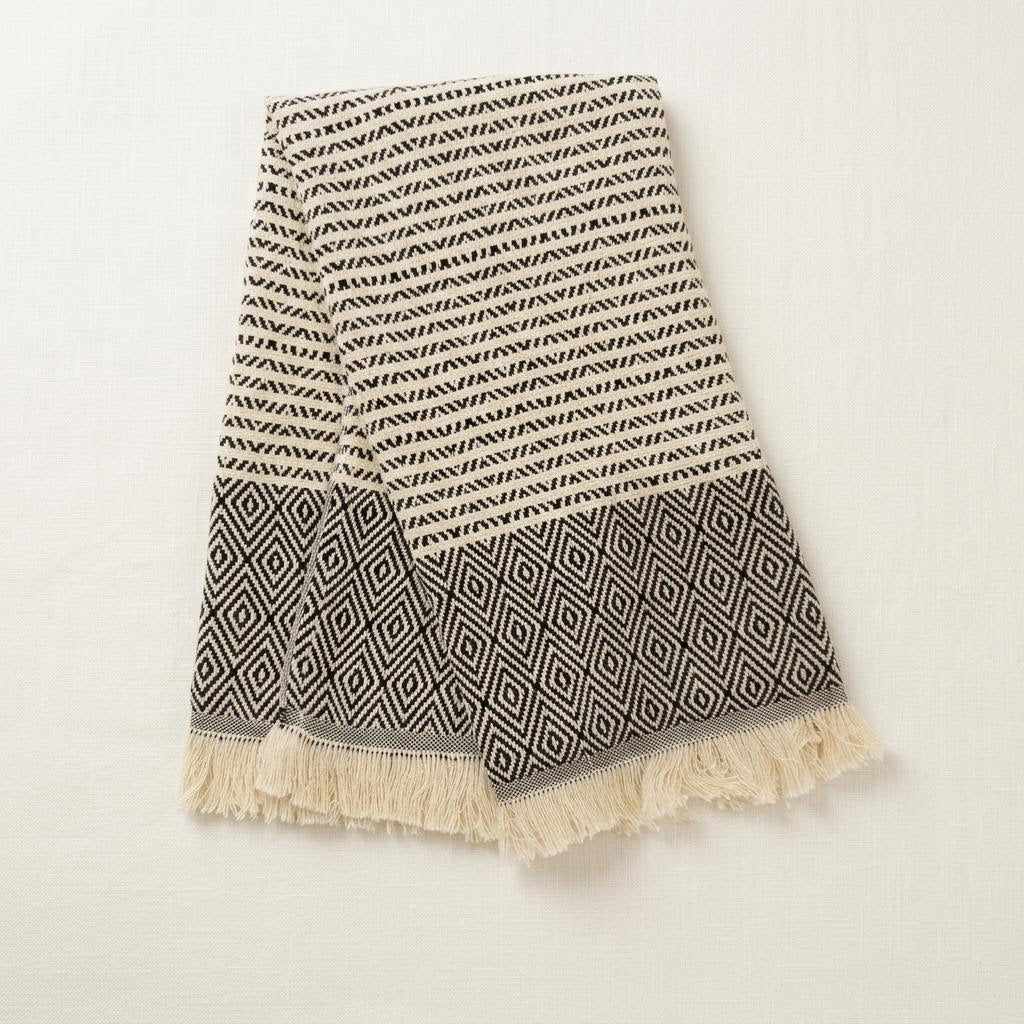 Stripe Diamond Pattern Turkish Cotton Hand & Dish Towel