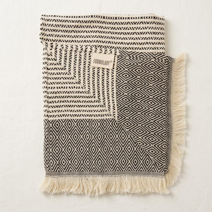 Stripe Diamond Pattern Turkish Cotton Hand & Dish Towel