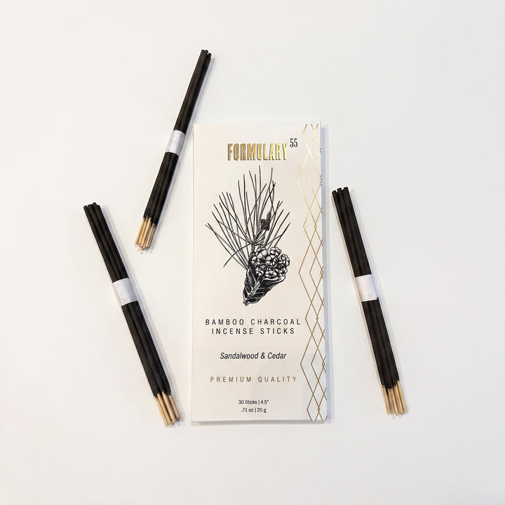 Sandalwood & Cedar – Bamboo Charcoal Incense Sticks