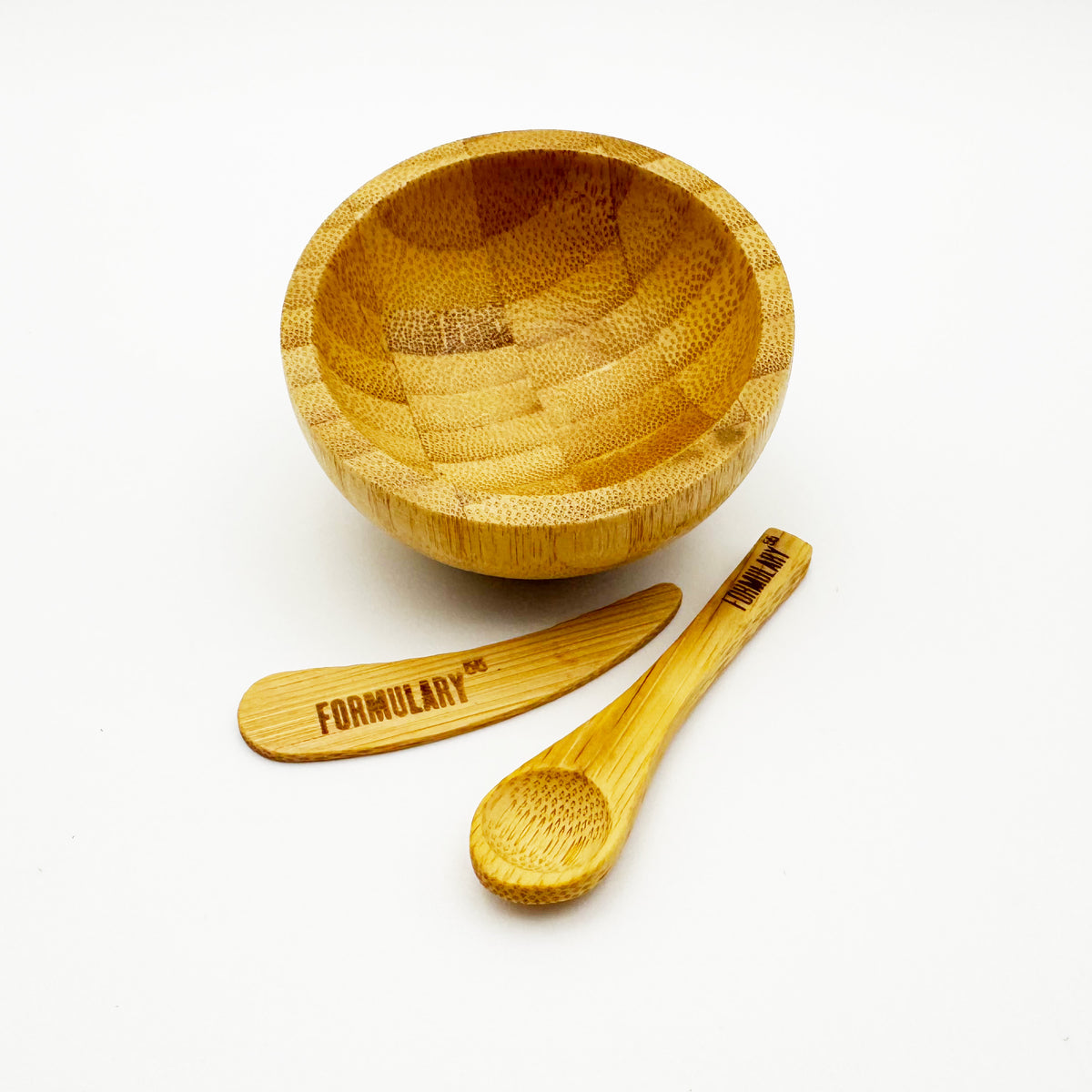 Organic Bamboo Treatment Set Bowl Spoon & Spatula