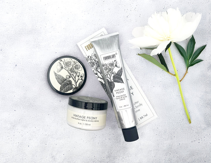 Vintage Peony - Sheabutter-Hand- und Körpercremetube für unterwegs