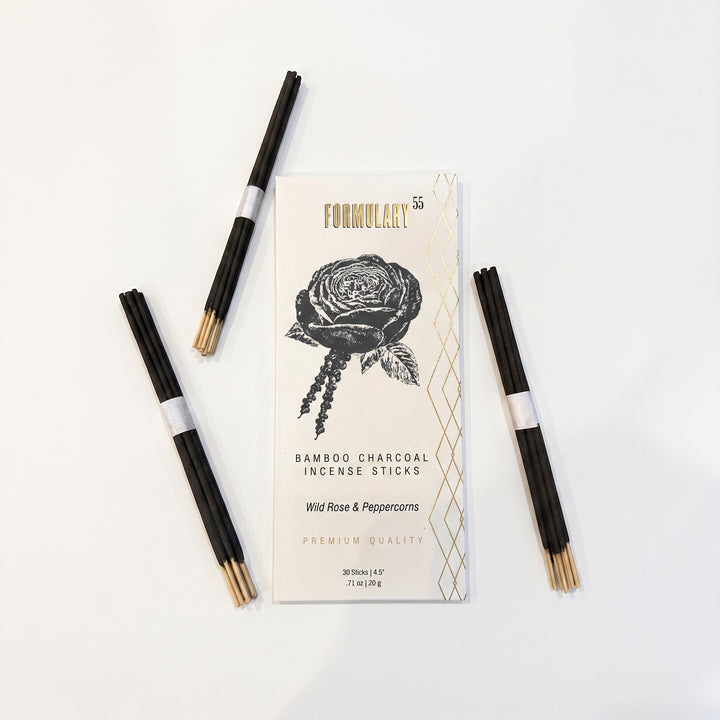Wild Rose & Peppercorns – Bamboo Charcoal Incense Sticks