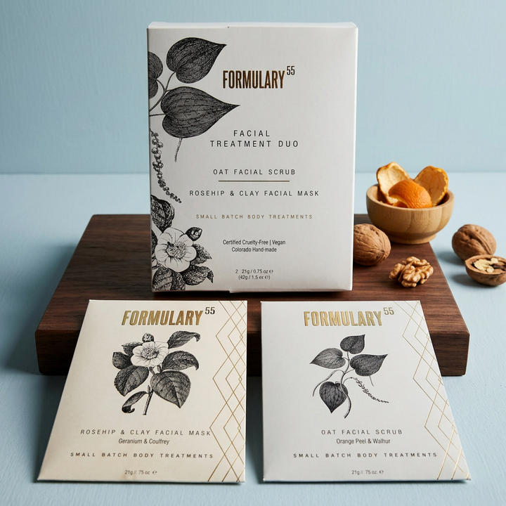 Formulary 55 Face Treatment Duo Gift Set in book-style packaging